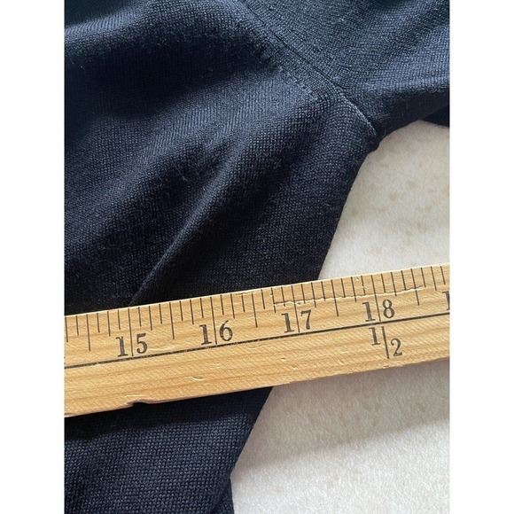 J. Crew Womens Black Medium Long Sleeve Cut Out Back Tie Merino Wool Sweater - Picture 6 of 9